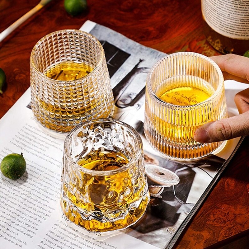 Leaning Crystal Whiskey Tumblers