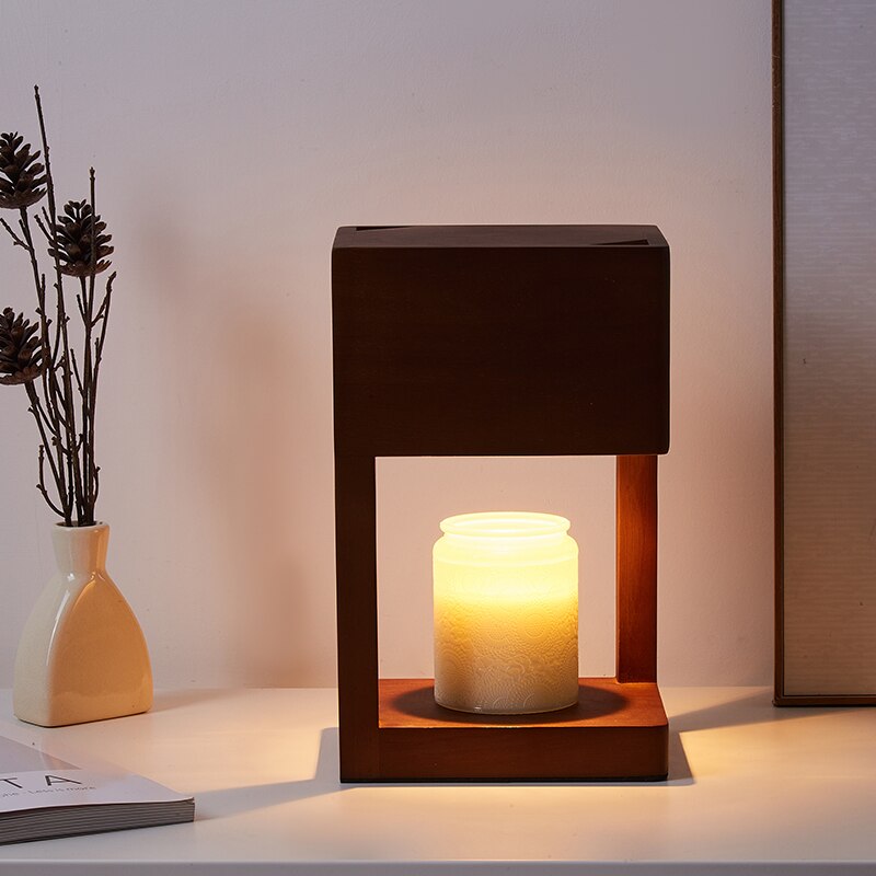 Solid Wood Dimmable LED Candle Warmer