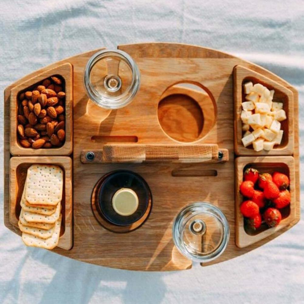 Portable Wine Charcuterie Serving Tray